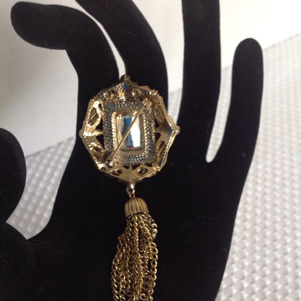 Vintage Purple Stone Brooch - Picture 4 of 5